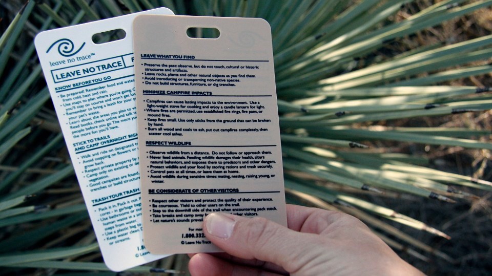 national park system leave no trace reference cards